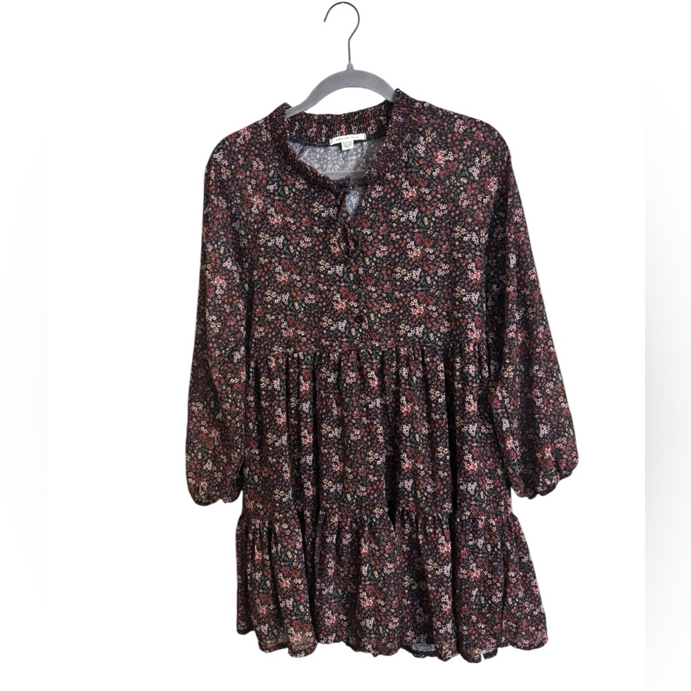 American Eagle Floral‎ Babydoll Long Sleeve Dress XS FLAW
